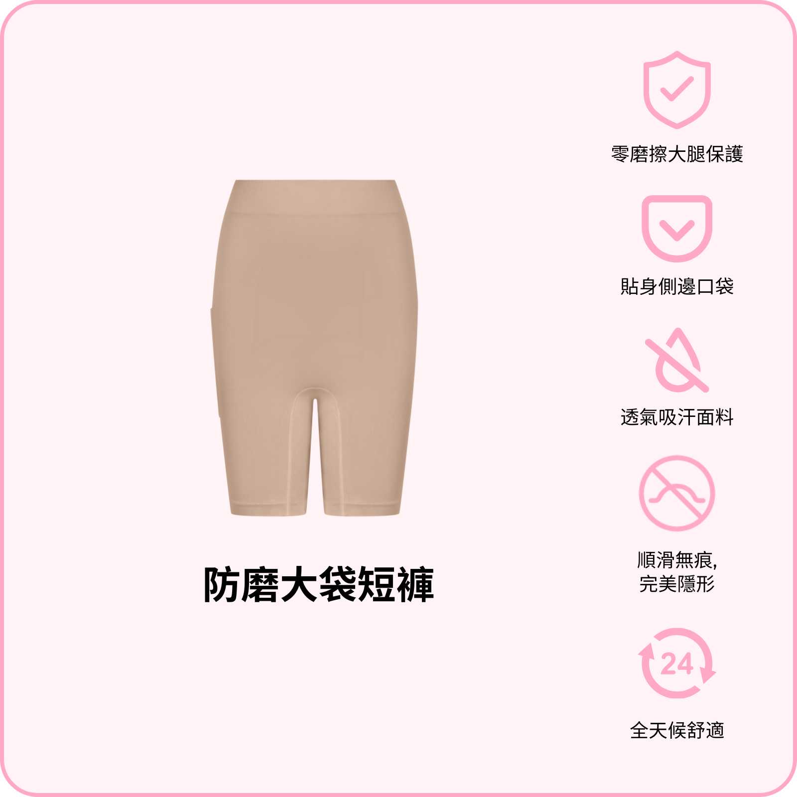 Anti-Chafing Pocket Shorts / 防磨大袋短褲